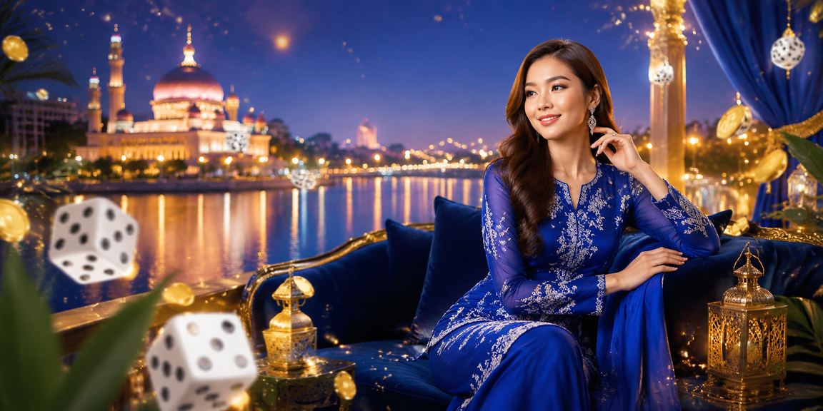 Permainan dadu di Putrajaya dengan pakaian baju kurung tradisional Malaysia